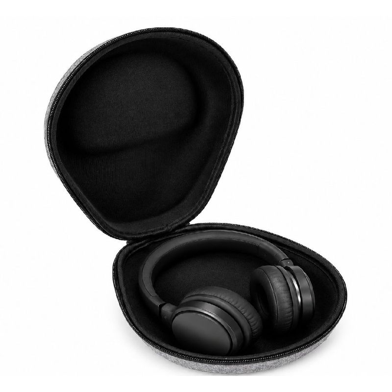 Estuche Izuum audífonos on ear antigolpe gris frontal oblicuo