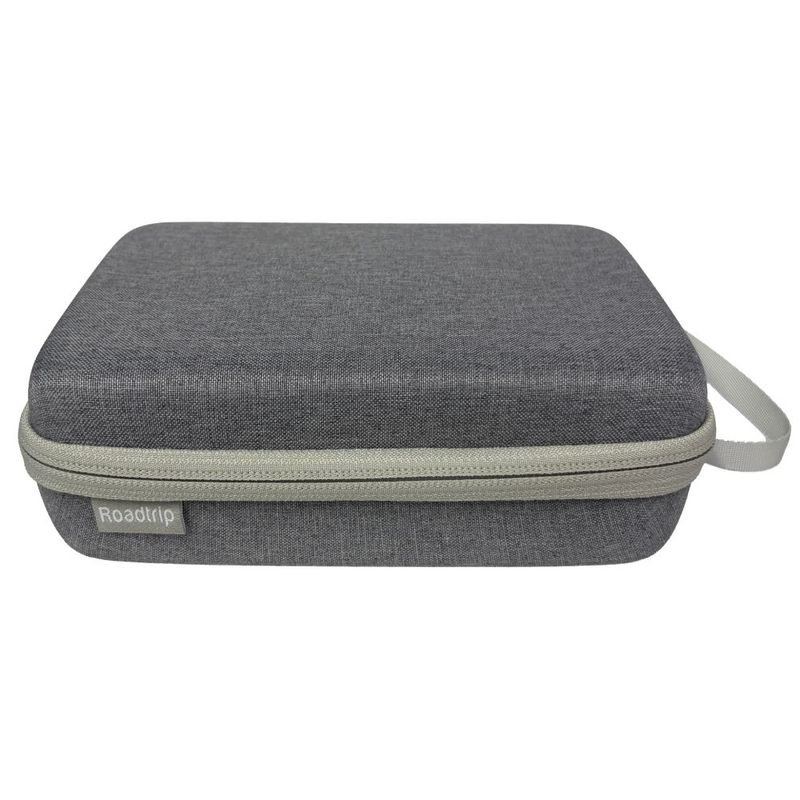 Estuche organizador Roadtrip M rígido nylon gris 17x12cm lateral