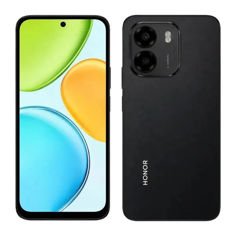 Celular Honor X6e 256 GB 4 GB RAM Negro frontal dorsal detalle