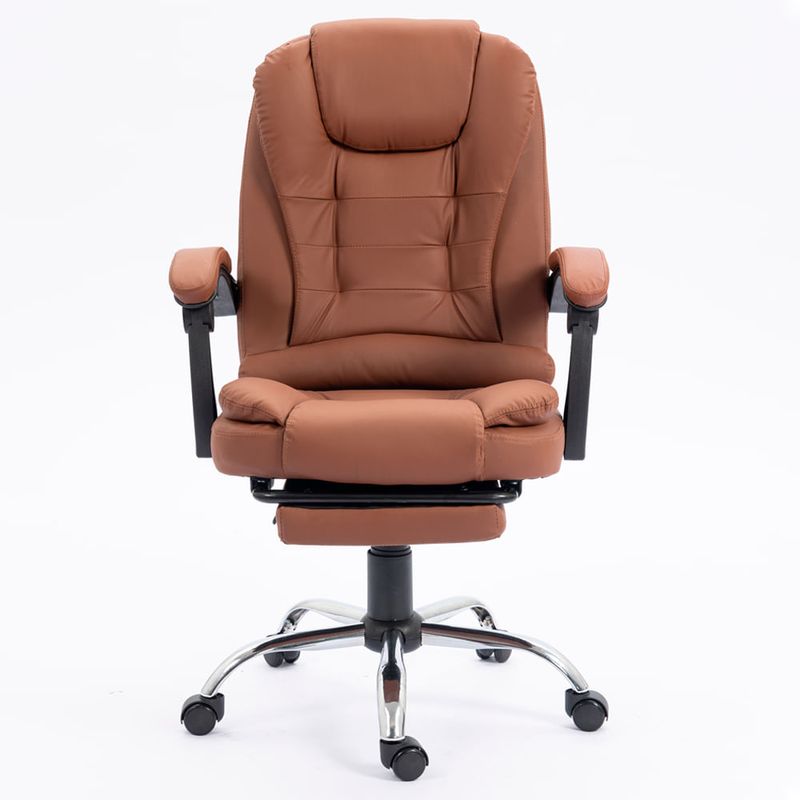 Silla gerencial Sillium con masajeador lumbar marrón frontal