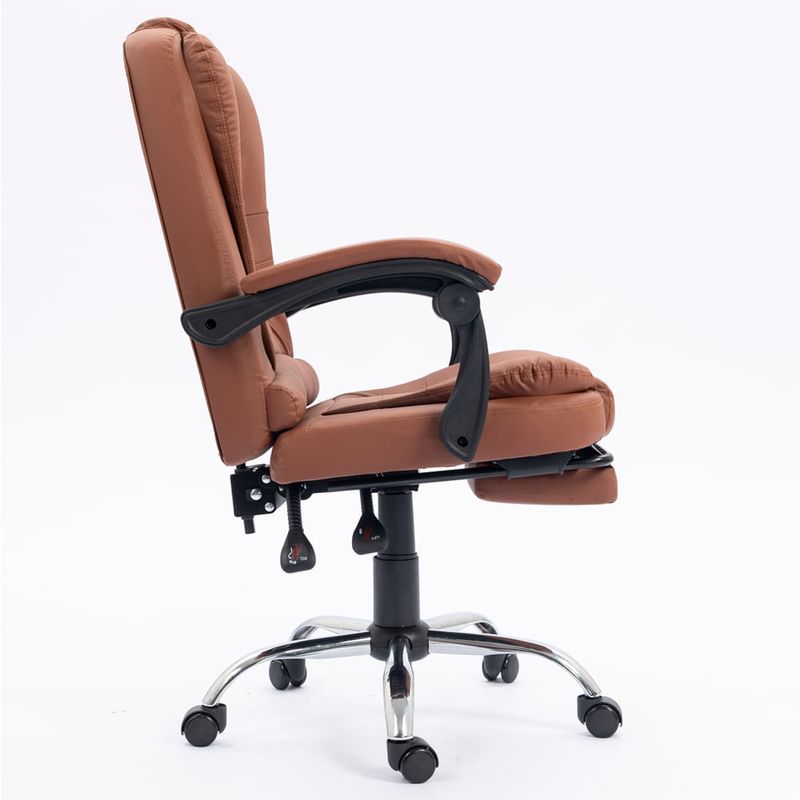 Silla gerencial Sillium con masajeador lumbar marrón lateral