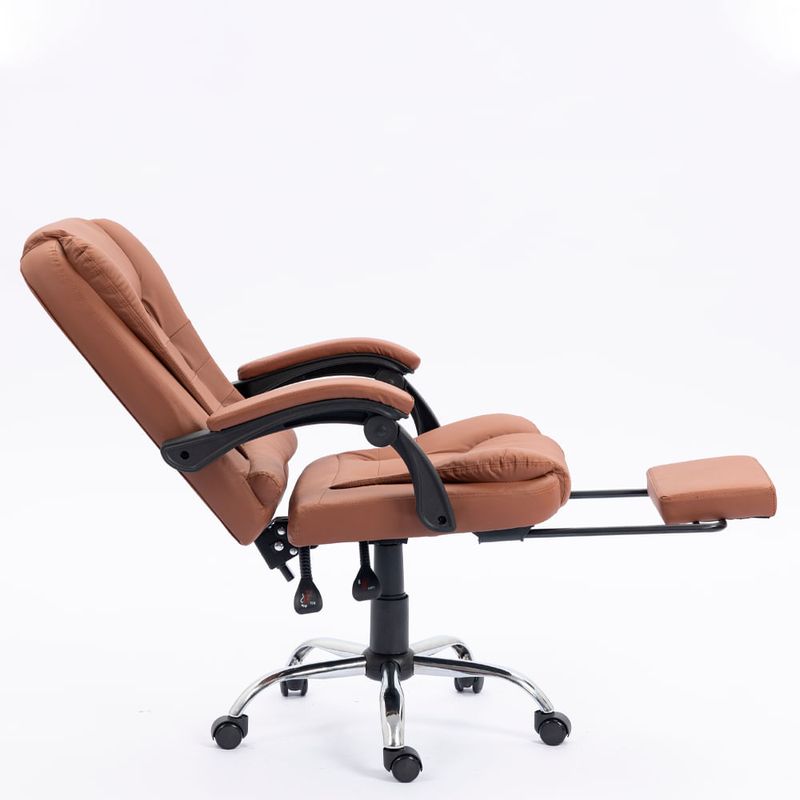 Silla gerencial Sillium con masajeador lumbar marrón lateral inclinación