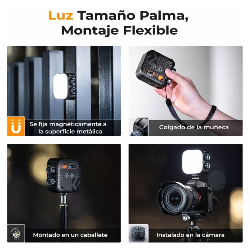 Luz LED Bicolor K&F Concept KF34.035 6W 2500K - 9900K negro compacto