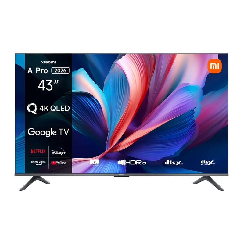 Smart TV Xiaomi A Pro 43 QLED 4K Google TV frontal details