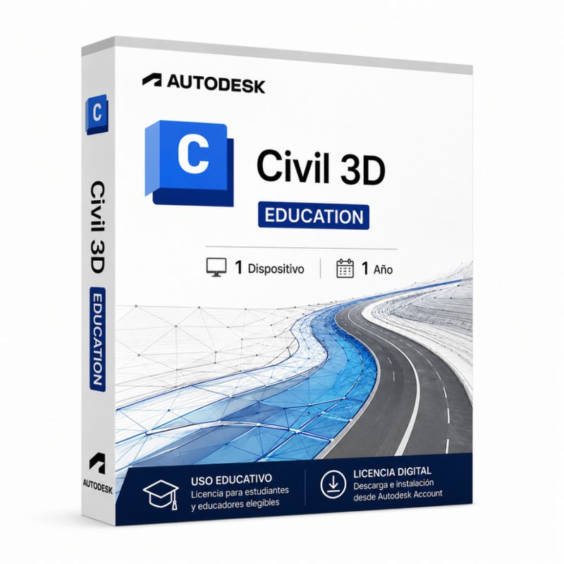Licencia Autodesk Civil 3D Education 1 año