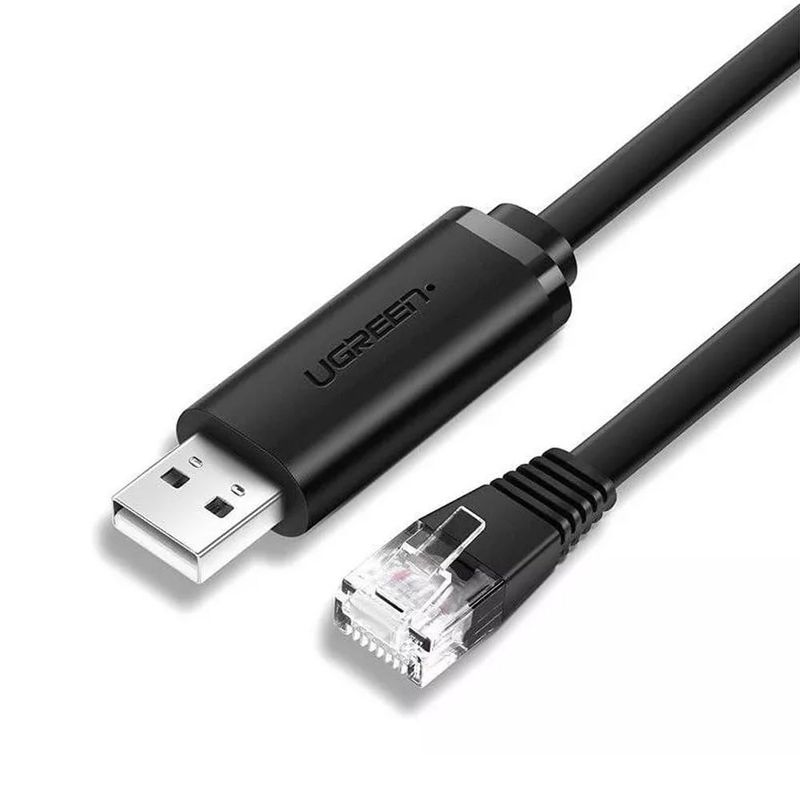 Cable de consola Ugreen CM204 USB-A a RJ45 de 3 m frontal