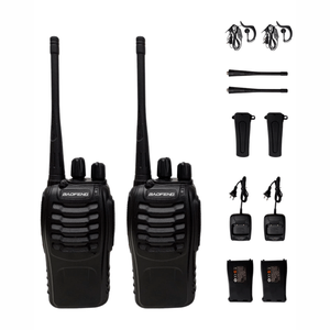 Pack 2 radios portátiles Baofeng BF-888S UHF, 3 W, 400-470 MHz, 16 canales, alcance hasta 3 km