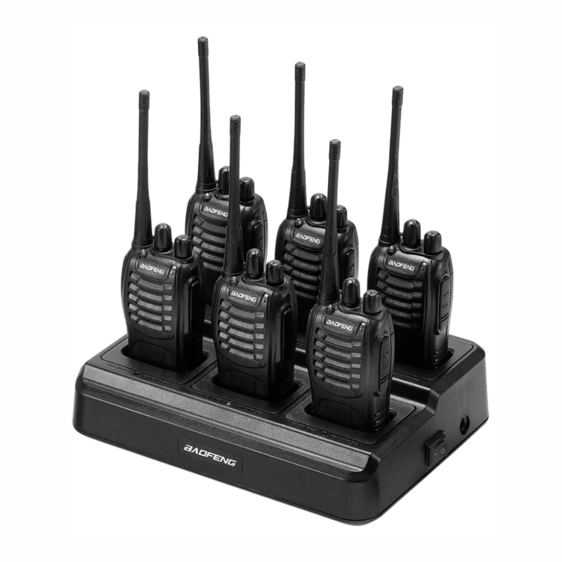 Pack x6 radios Baofeng BF-888S UHF 3W base múltiple oblicuo