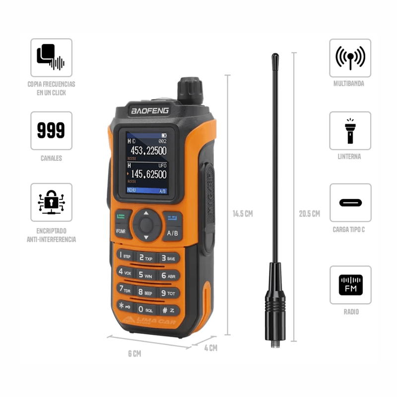 Radio Baofeng UV21-PRO 8W 999 canales FM IP45 características