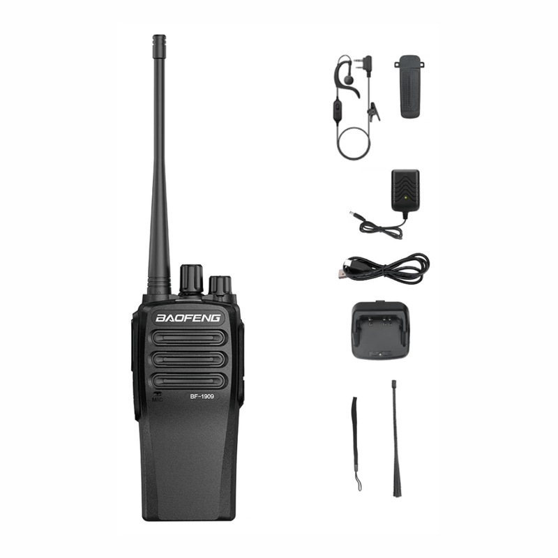 Radio portátil Baofeng BF-1909 UHF 12W alcance 12 km frontal