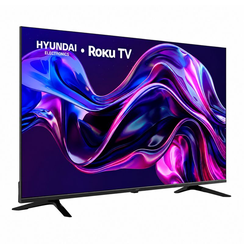 Smart TV Hyundai 55 4K UHD Roku TV LED frontal oblicuo