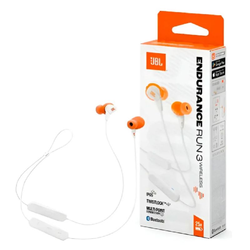 Audífonos JBL Endurance Run 3 Bluetooth blanco dorsal