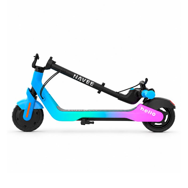 Scooter electrico Navee K100 Max 11 km azul rosado lateral plegado