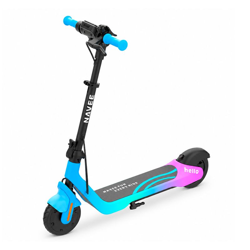 Scooter electrico Navee K100 Max 11 km azul rosado dorsal oblicuo superior