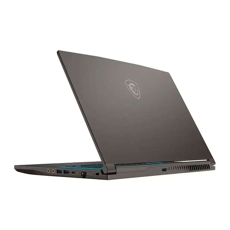Laptop gamer MSI Thin A15 Ryzen 7 RTX 4050 144 Hz dorsal oblicuo