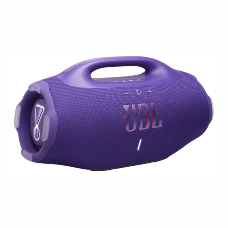 Parlante JBL Boombox 4 210W IP68 34 h Auracast morado oblicuo