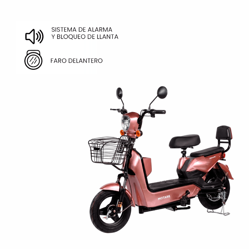 Bicimoto Motare Flash 500W 25km/h 30-35km golden rose detalles