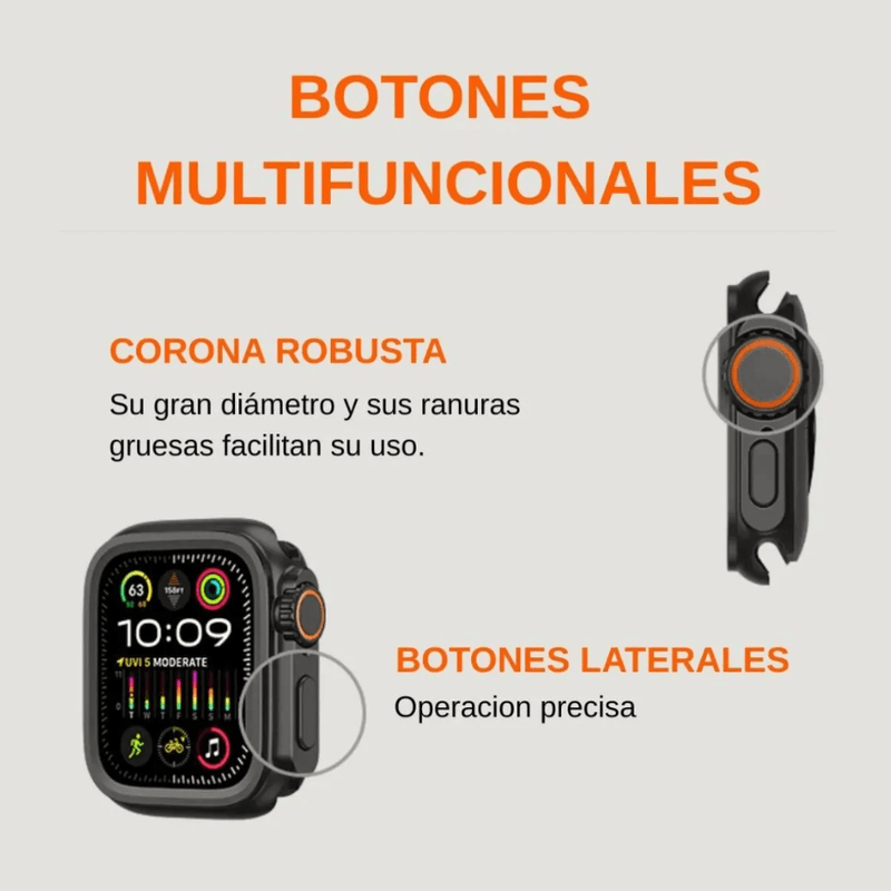 Case Amband Ultra Apple Watch 44mm Series 4 al 9 negro multifuncion