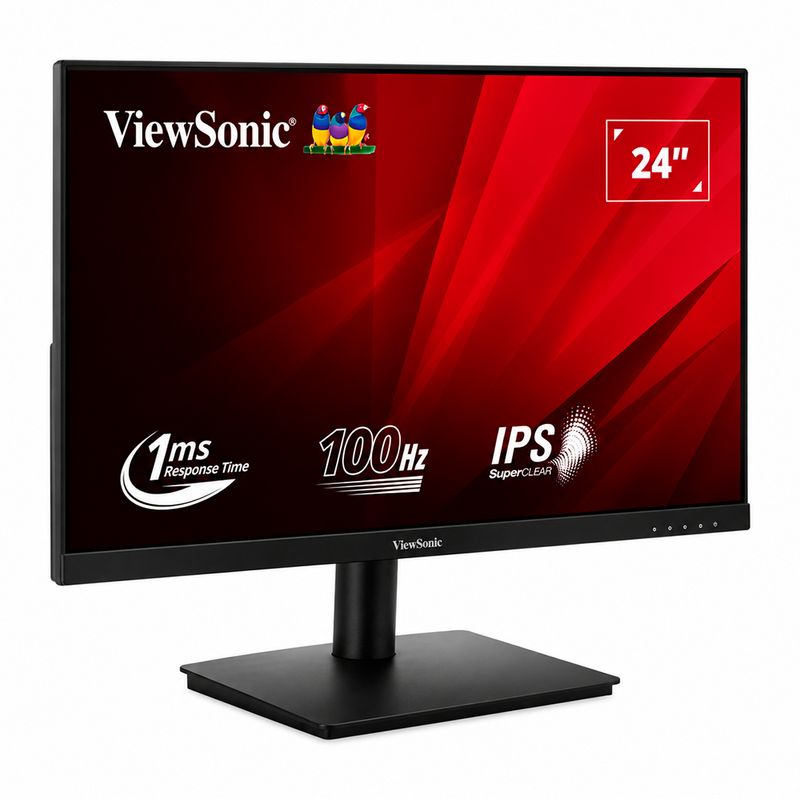 Monitor ViewSonic VA240-H 24 IPS FHD 100 Hz 1 ms HDMI VGA frontal oblicuo izquierda