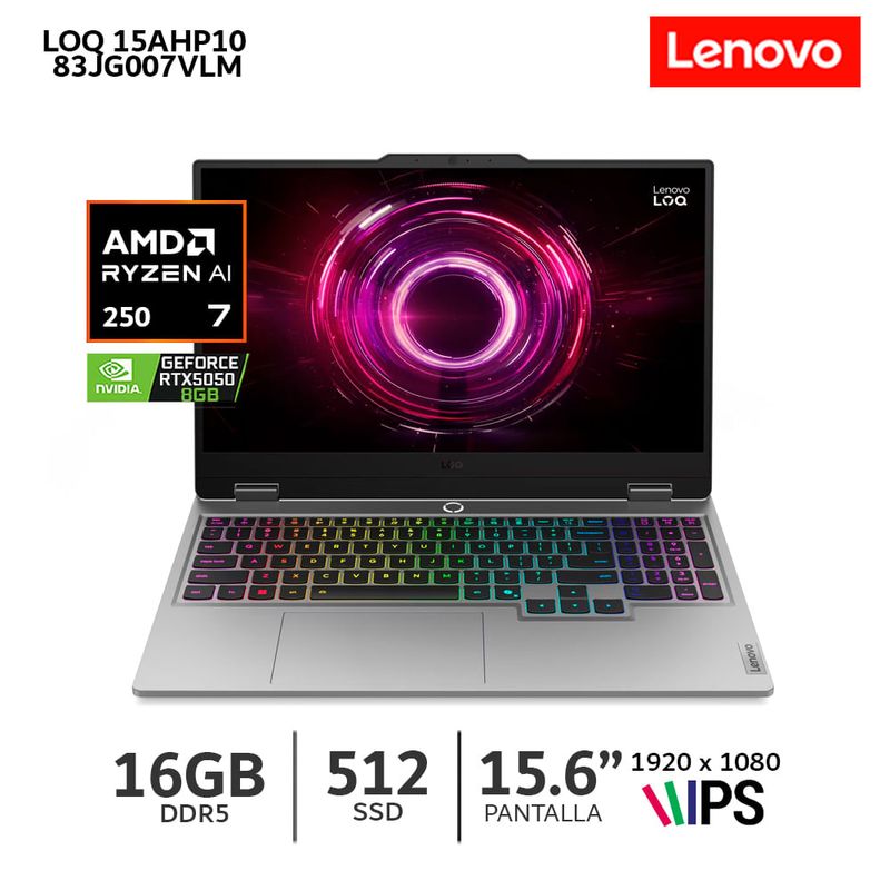 Laptop gamer Lenovo LOQ 15AHP10 con RTX 5050