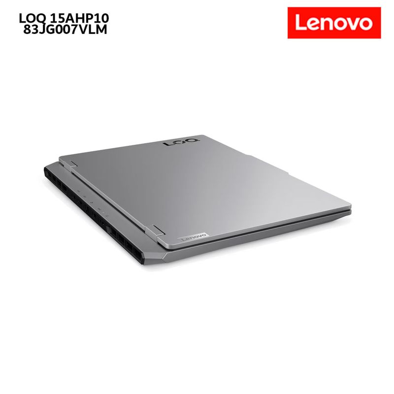 Laptop gamer Lenovo LOQ 15AHP10 con RTX 5050  dorsal diagonal