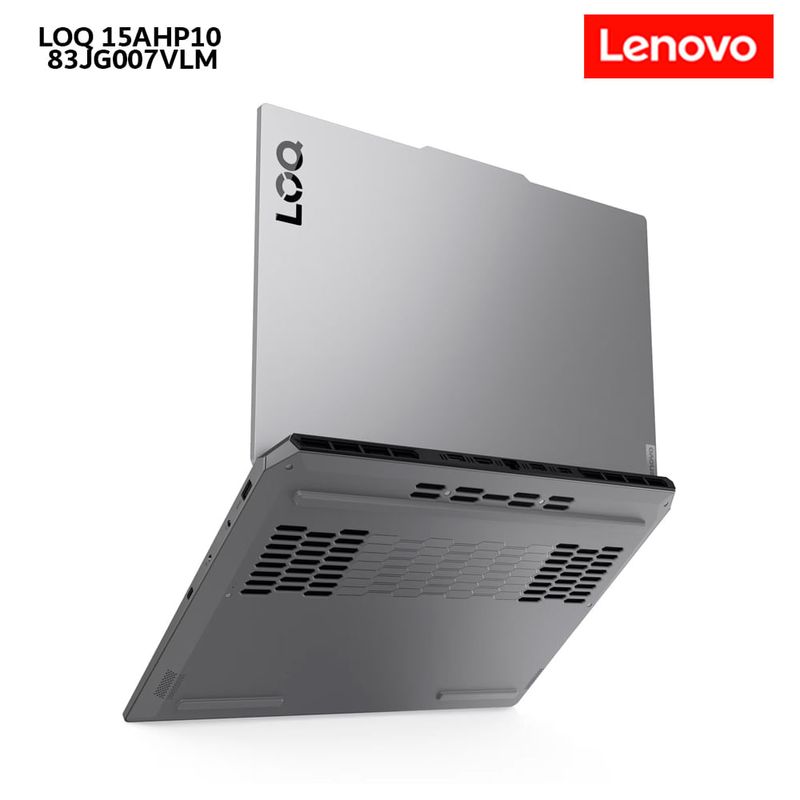 Laptop gamer Lenovo LOQ 15AHP10 con RTX 5050  dorsal oblicuo