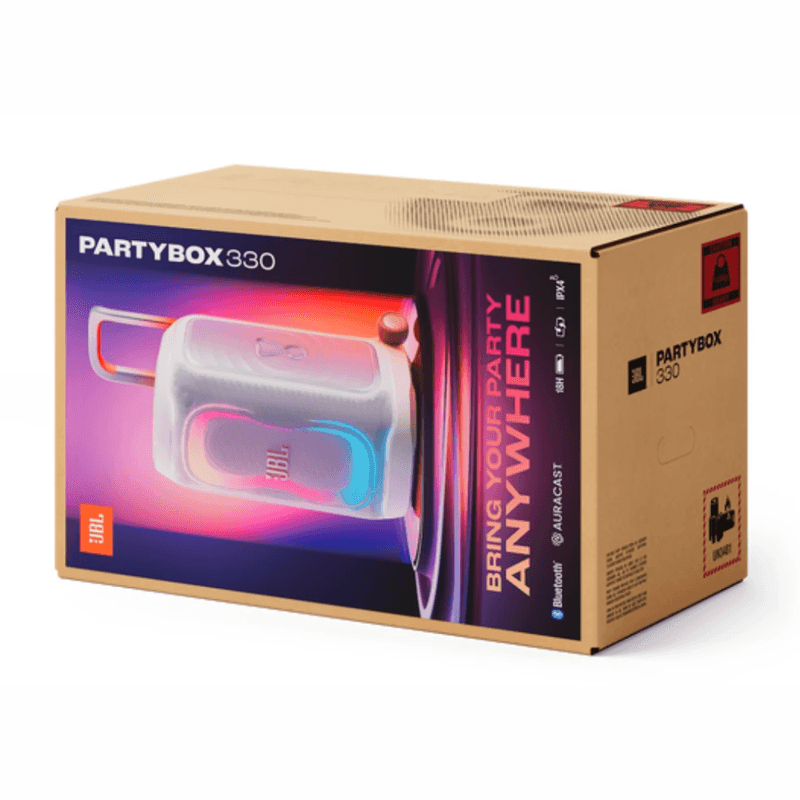 Parlante JBL PartyBox 330 280 W Bluetooth 6.0 18 h blanco caja