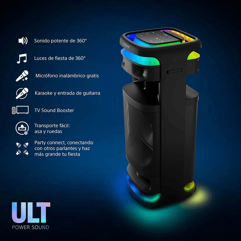Parlante Sony ULT TOWER 10 1000 W Bluetooth 5.2 negro DETALLES