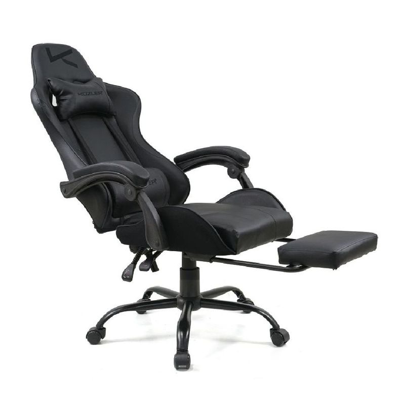 Silla gamer Kuzler RIK-101AB Pro reclinable negra diagonal