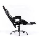 Silla gamer Kuzler RIK-101B reclinable blanca y negra lateral