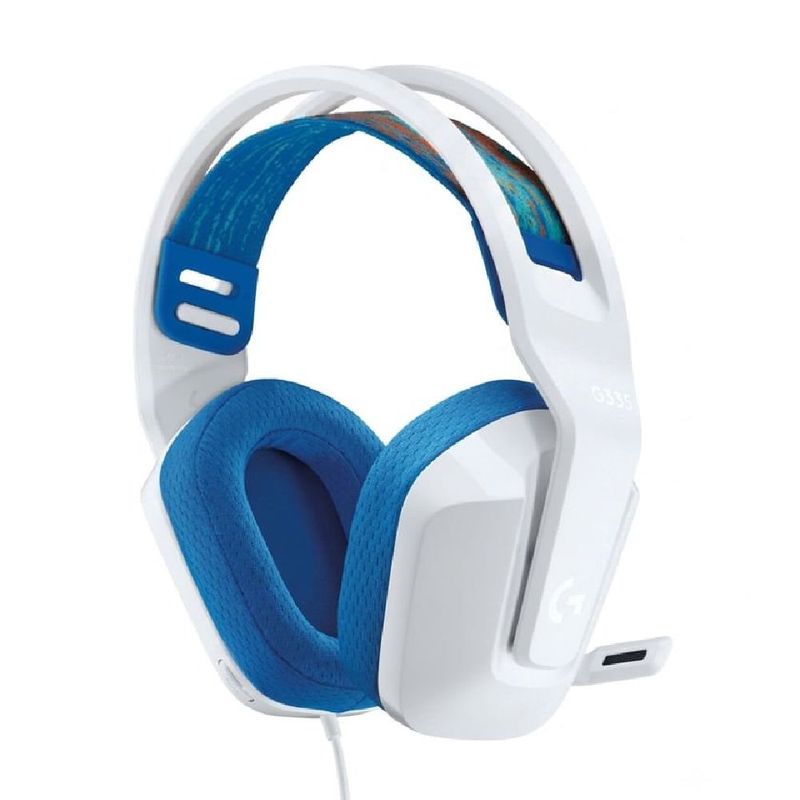 Audífonos gamer Logitech G335 blancos con micrófono dorsal