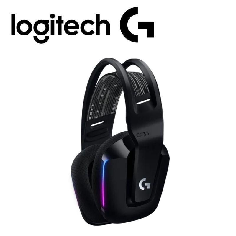 Audífonos gamer Logitech G733 Lightspeed negros diagonal