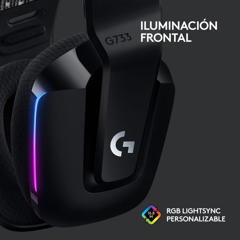 Audífonos gamer Logitech G733 Lightspeed negros características