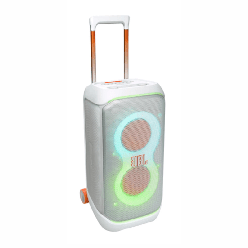 Parlante JBL PartyBox Stage 320 240 W Bluetooth 5.4 blanco asa de transporte frontal