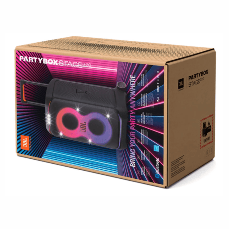 Parlante JBL PartyBox Stage 320 240 W Bluetooth 5.4 negro caja