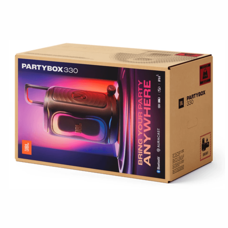 Parlante JBL PartyBox 330 280 W Bluetooth 6.0 18 h negro caja