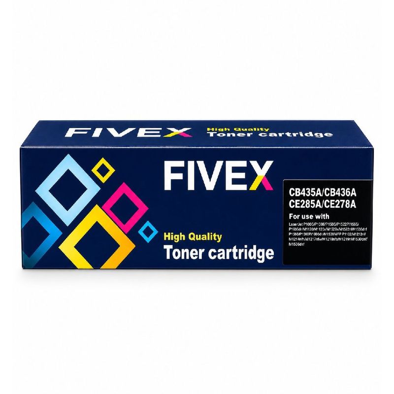 Tóner Fivex 36A CB436A negro para impresoras HP frontal