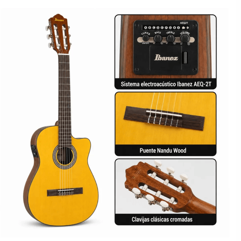 Guitarra Ibanez GA3ECE electroacústica 19 trastes amber detalles