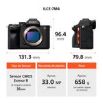 Cámara Sony Alpha ILCE-7M4M 33MP negro especificaciones