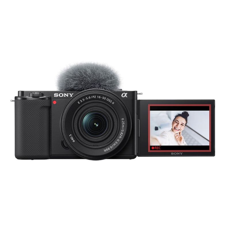 Cámara Sony ZV-E10K APS-C 24.2MP 4K con lente 16-50mm II negro frontal