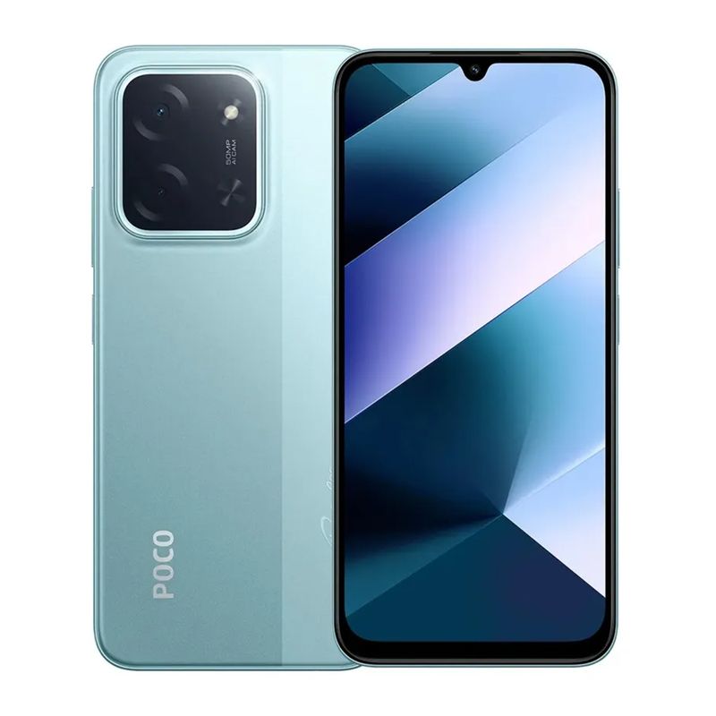 Celular Xiaomi Poco C85 4G 256 GB 8 GB RAM 50 MP Verde frontal dorsal