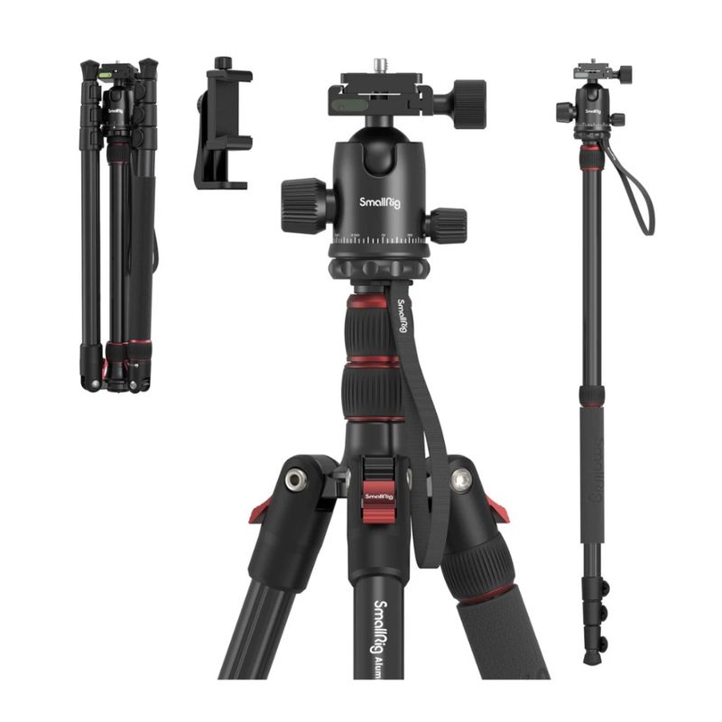 Trípode SmallRig CT-10 3935 2 en 1 max. 1.82m negro frontal