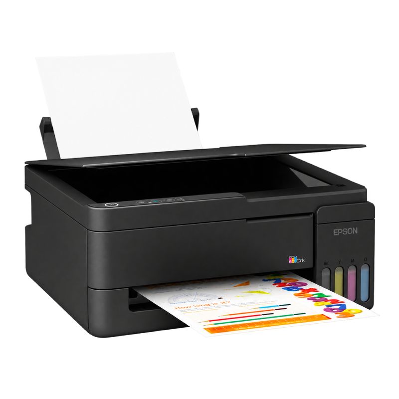 Impresora Epson EcoTank L3310 Multifuncional USB tanque recargable frontal oblicuo