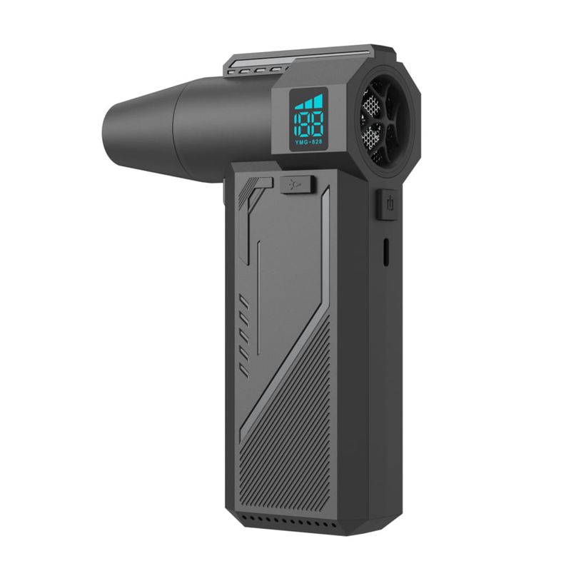 Soplador de aire portátil Teraware Q25 150W negro frontal dorsal oblicuo
