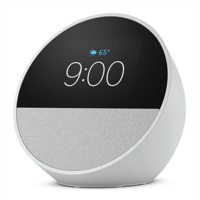 Amazon Echo Spot 2024 Alexa Bluetooth 5.0 Wi-Fi 5 blanco frontal