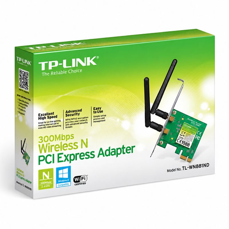 Adaptador PCI Express TP-Link TL-WN881ND 300 Mbps empaque