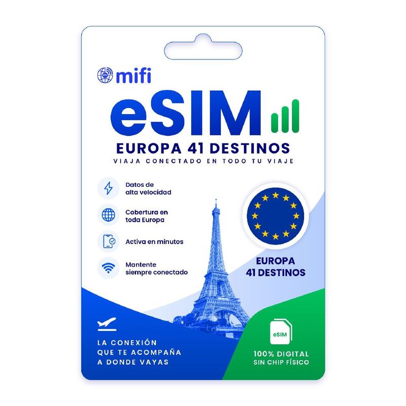 eSIM MIFI Europa 50 GB por 30 días