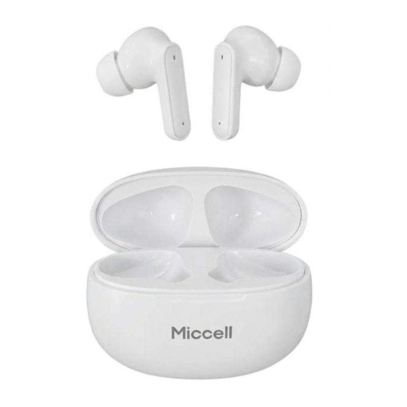 Audífonos Miccell VQ-BH204 Bluetooth 5.4 ANC IP67 blanco frontal