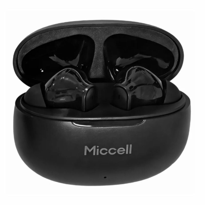 Audífonos Miccell VQ-BH204 Bluetooth 5.4 ANC IP67 negro estuche de carga