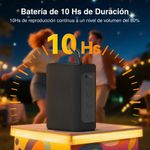 Parlante 1Hora BOC244 7 W Bluetooth 5.3 10 h FM negro autonomía hasta 10 horas